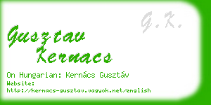 gusztav kernacs business card