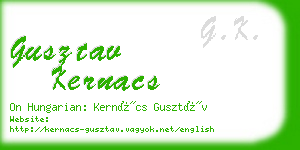 gusztav kernacs business card